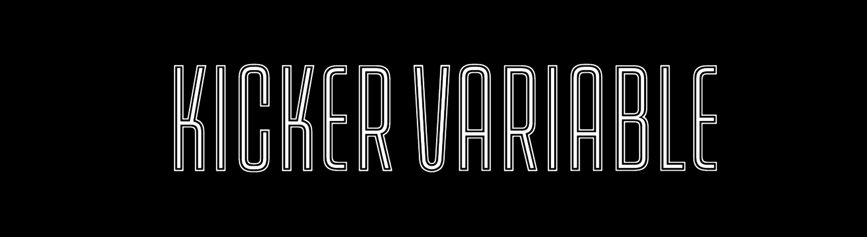 Black and white demo of kicker font