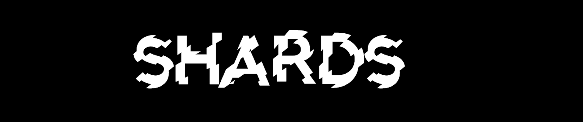 Black and white demo of shards font