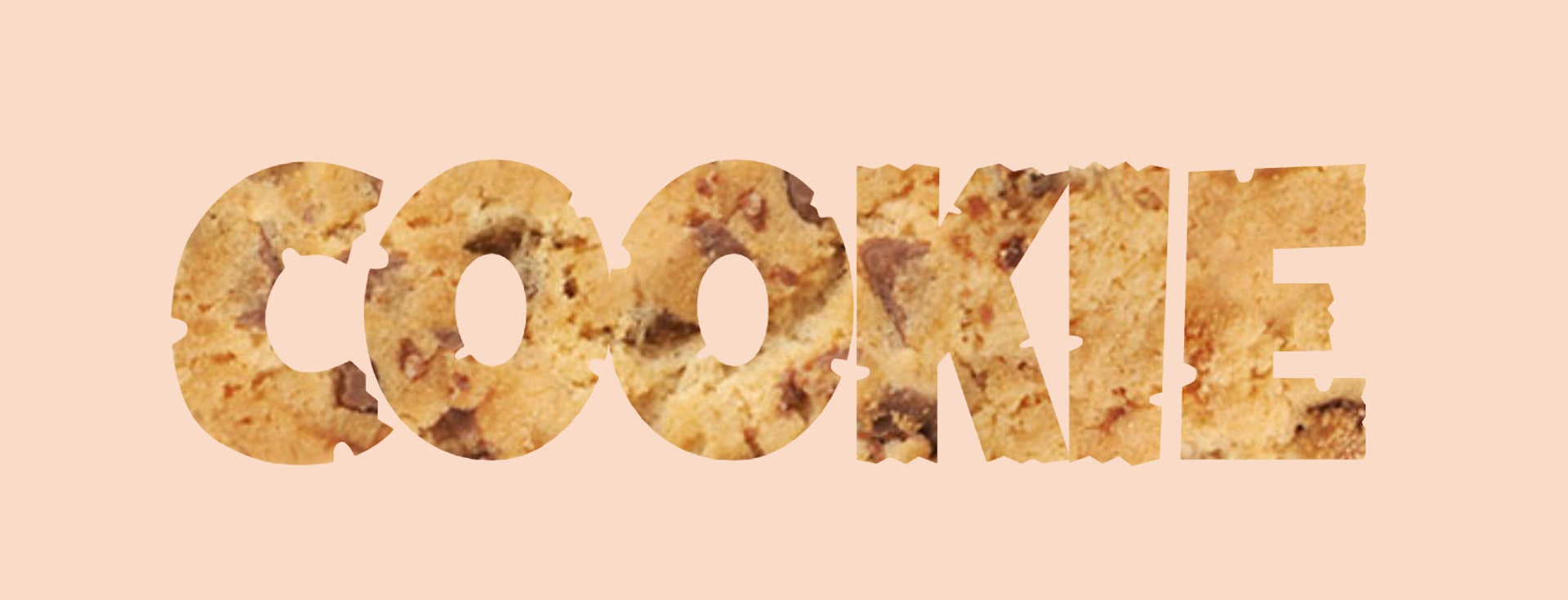 Cookie text with a cookie texture background with clipping to text