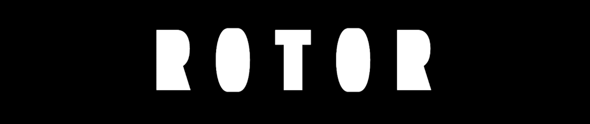 Black and white demo of rotor font