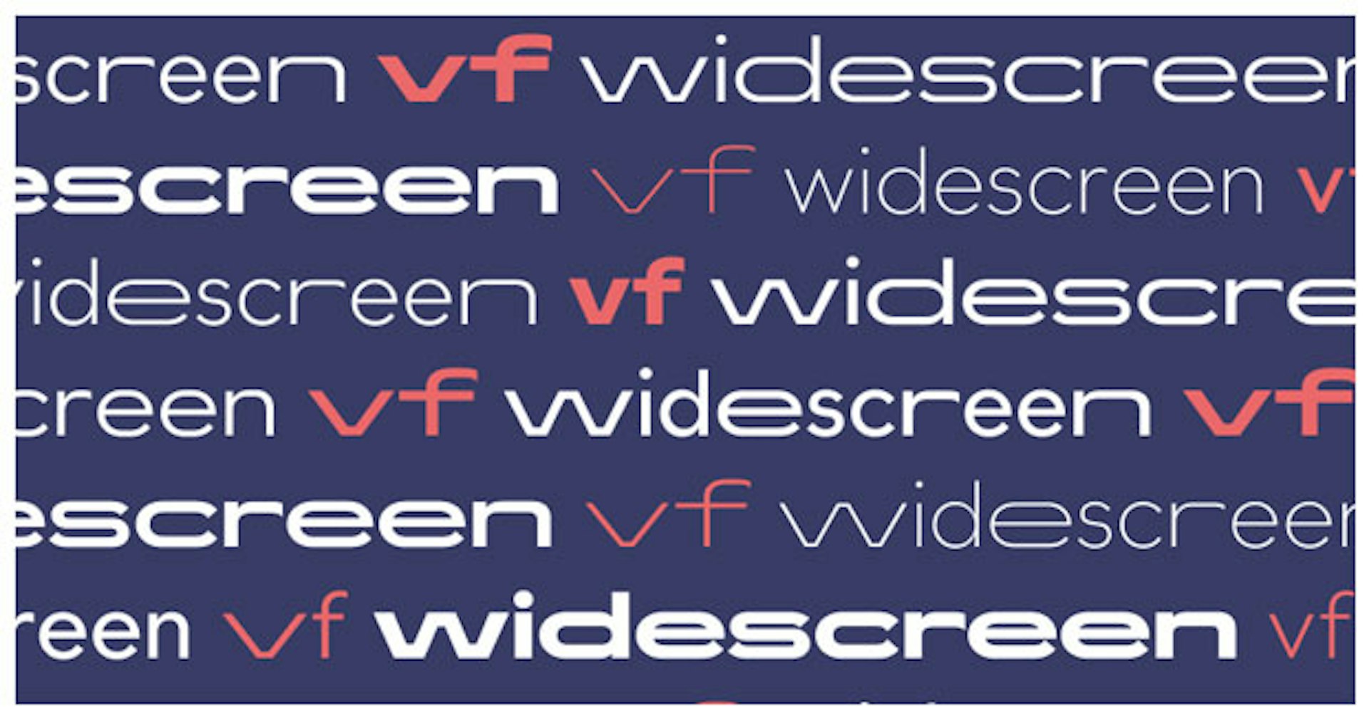 Black and white demo of Widescreen VF mixed character widths